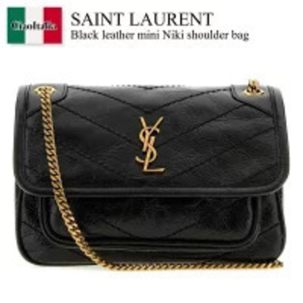 Saint Laurent Bag Handbag Black Leather Niki Shoulder Pouch